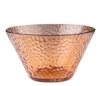 China Viable Wholesale Color Hammer Pattern Glass Salard Lead Free Fruit Bowl for sale