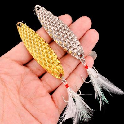 China Spinner Lepel Vissen Lokt 5G 7G 10G 15G Goud Zilver Kunstmatige aas Met Metal 1Pcs Saw Haak Forel Triple Lure Pike Bass Tackle Metal Spoon Fishing for sale