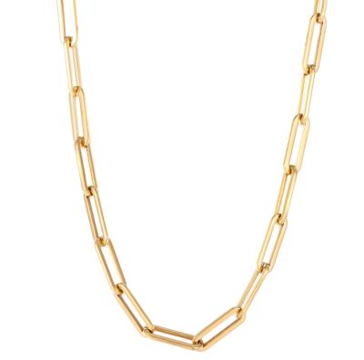 China European and American female size 14k simple romantic hot selling small size jewelry gold necklace stainless steel Taigang chain necklace for sale