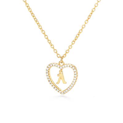 China FASHIONABLE Women Initial Necklaces Girls 26 Letter Heart Necklace Letter Jewelry Friendship Birthday Gift for sale