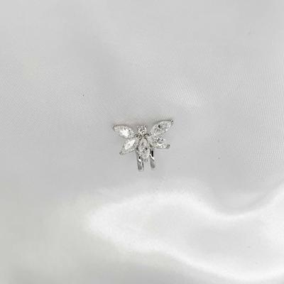 China Cute High Quality Sterling Silver Open Rings Dragonfly Butterfly Gemstone Open Ring For Proposal for sale