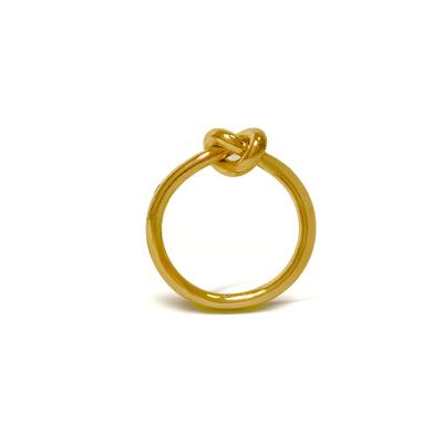 China CLASSIC Hot Selling Minimalist Jewelry 18K Gold Plated Stainless Steel Thin Love Metal Wire Gold Lucky Women's Knot Ring for sale