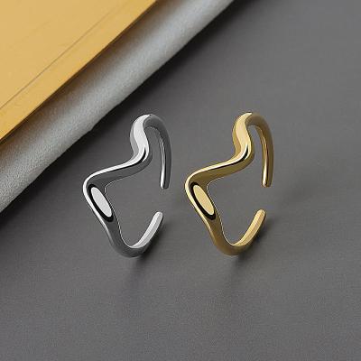 China 2021 CLASSIC High Polishing and Hot Selling European and American Ring Lightning Open Single Ring ECG Female Ring for sale