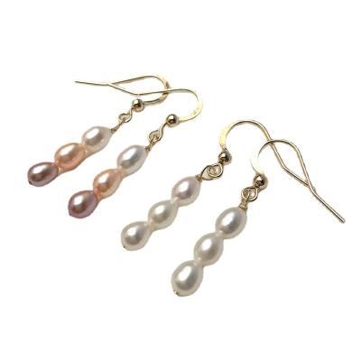 China CLASSIQUE 2021 New Design Pearl String Fashionable Elegant Created Statement Small Drop Earrings For Wedding Party Gift for sale