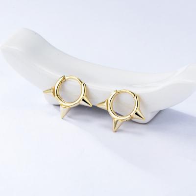 China 2021 CLASSIC hot sales shape earrings trend jewelry gold plated geometric three triangle cone drop gold earrings for women for sale