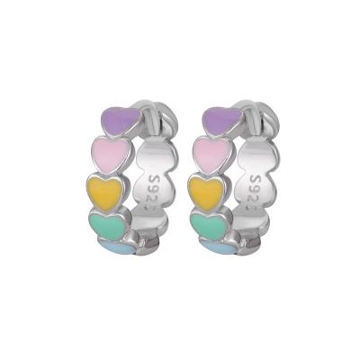 China 2021 New Product CLASSIC Hot Selling Exquisite S925 Silver Earrings Fashion Rainbow Earrings Female Ear Clip for sale