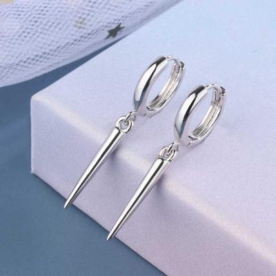 China New CLASSIC European and American hot-selling cold punk earrings long cone triangle earring shiny dangling earrings for sale