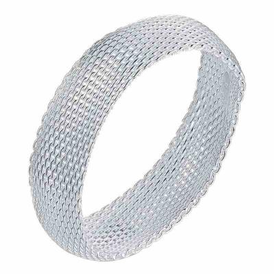 China Hot Sale S925 Sterling Silver Wide Band Hiphop Bracelet Engraved Bracelet and Bangle for Wedding Party for sale