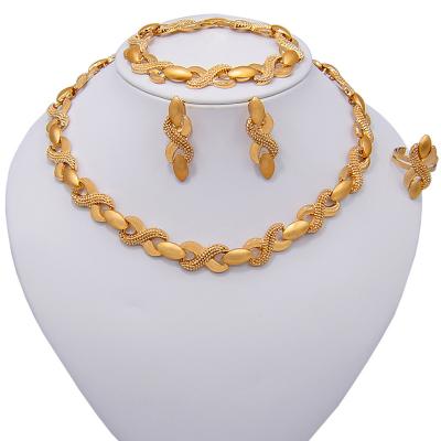 China CLASSIC Fashion Design 18k Gold Plated Artificial Jewelry Wholesale Set I Love You Heart Shaped Diamond XO Jewelry Set for sale