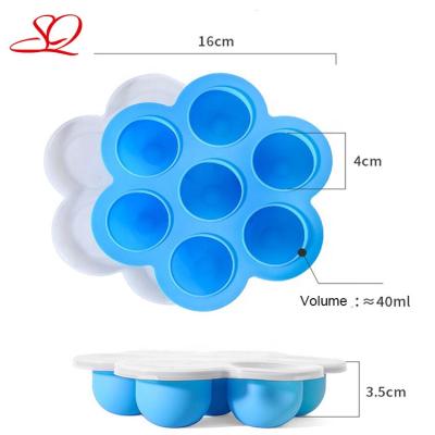 China Viable Wholesale Round Silicone Petal Shape Color Popsicle Jam Ice Rack Mold With Lid Food Storage Container Silicone Cake Mold for sale