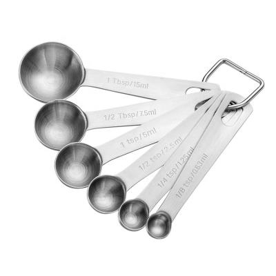 China High Sustainable Polished 304 Stainless Steel Doser Set Of 6 Piece Precise Scale Powder Dosers For Kitchen Cooking for sale