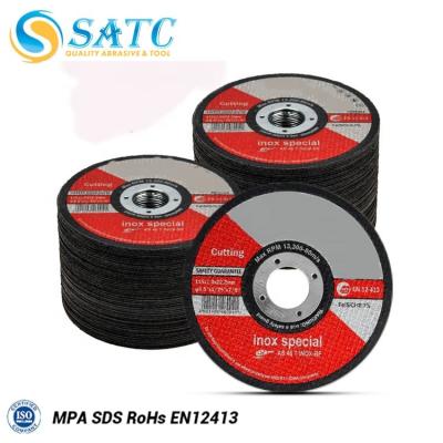 China Cutting Stainless Steel SATC Quality Inox Cutting Wheels Super Cutting Disc 125 x 1.0 x 22 mm Abrasive Rail Cutting Disc for sale