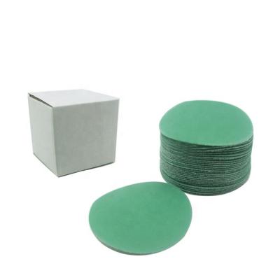 China 3 Inch SATC- Green -75mm Hook & Loop Film Waterproof Sanding Discs for sale