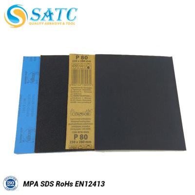 China Waterproof SATC Silicon Carbide 30% Latex Polishing And Sanding Emery Paper 9