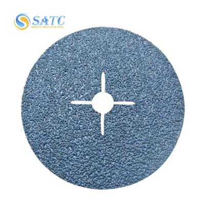 China SATC Heavy Stock Removal 100x16mm 120 Grit Zirconia Resin Fiber Disc with Cross Center, Fiber Backing (25 Packs) for sale