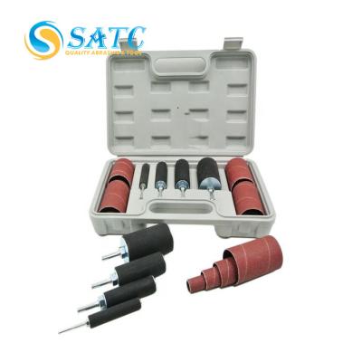 China Heavy Stock Removal SATC 4-1/2-inch Sleeve Sanding Drum Sanding Kit Hand Drill Aluminum Oxide 80 Sanding Band 120# for sale