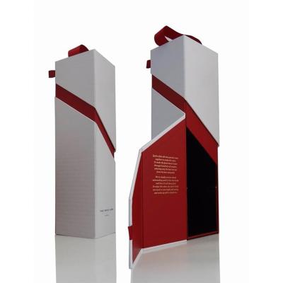 China Handmade Custom Paper Wine Bottle Box Perfect Designed Foldable Red Wine Gift Box for sale