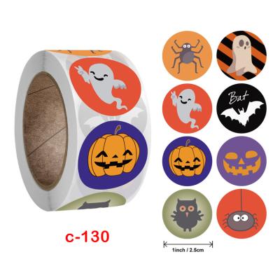 China New Halloween Waterproof Pumpkin Stickers Trick Or Treat Face Stickers Party Decoration Stickers for sale