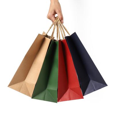 China Handmade Custom Different Color Kraft Kraft Shopping Paper Bags For Clothes for sale