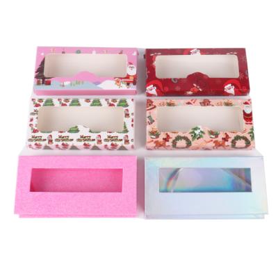 China 2021 New Trend Recyclable Logo Red Gradient Cardboard Packaging Custom Box Eyelash Boxes Lash Box for sale