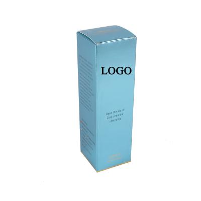 China Recycled Materials Logo Rectangle Cosmetic Gift Packaging Custom Fold Cosmetic Paper Box for sale