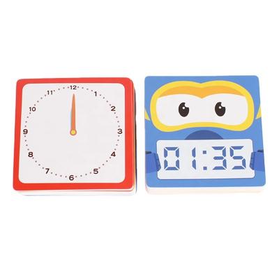 China Custom Net Paper Kids Clock Time School Study Education Paper Cognitive Card for sale