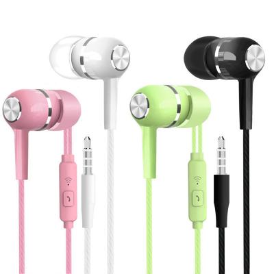 China 3.5mm Comfortable Wearing Noodle Wired Earphone With MIC Earphone With In-ear Music Wired Headphones For iPhone 6 Plus for sale