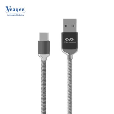 China Mobile Phone MP3 GPS Tablet Fast Charging Micro Data Sync Cable Stainless Steel Spring USB Micro USB Cable for sale