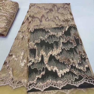 China Wholesale Anti-static Africa 3d heavy beads velvet lace fabric applique 3d lace flowers beaded lace for bridal for sale