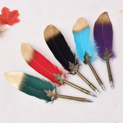 China office & School Pen Custom Logo Novelty Feather Stylus Pen Tip Ballpoint Pen Cheap Plastic Pen Stationery Gift for sale