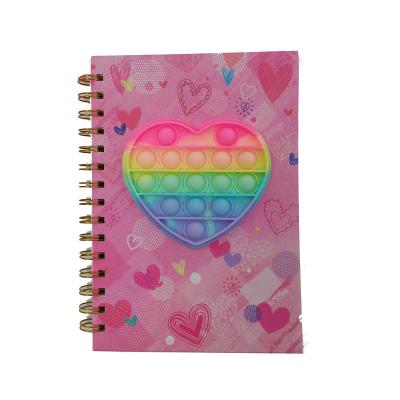 China 2022 Hot Selling Spiral Notebook Notebook with Bubble Pop and Heart Shape Bubble Toy for School and Kids for sale