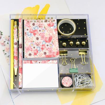 China Wholesale Promotional Customized School Girl Series Stationery Set Durable Pink Eco-Friendly Stationary Gift Customized Sets for sale