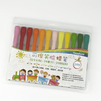 China Bright Colors Amazon Shape Special Pencil Hot Selling Plastic Wax And 24 Colors Crayon Pen For Kids for sale