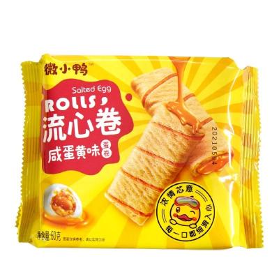 China Normal Wholesales Packing Crunchy Wafer Duck Egg Yolk Cracker 60g Small Office Yolk Flavor Snacks for sale