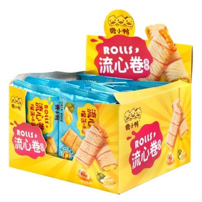 China Best 21 Gram Natural Durian Flavor Wafer Buns Wafer Cookies Small Packing Snacks Natural Selling for sale