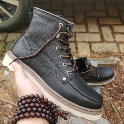 China Fashion Trend Safety Sneakers Men's Outdoor Sport Work Shoe Boots Outdoor Rise Leather Shoes For Men for sale