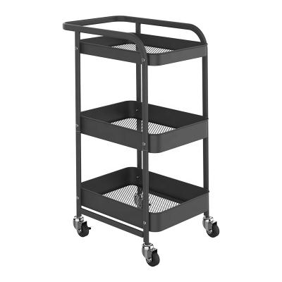 China Good Quality Fashion 3 Tier Utility Trolley Organizer Storage Cart For Easy Cleaning Heavy Duty Bathroom / Kitchen / Living Room for sale