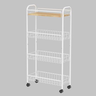 China Gap Storage Easy Cleaning Cart to Fit Between Washer and Dryer, Slim Vertical Bathroom Storage Cart 4 Tier Utility Organizer for sale