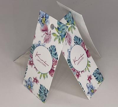 China Viable Design Custom Printing Logo Paper Garment Hangtag Labels Name Clothing Hang Tags With String for sale