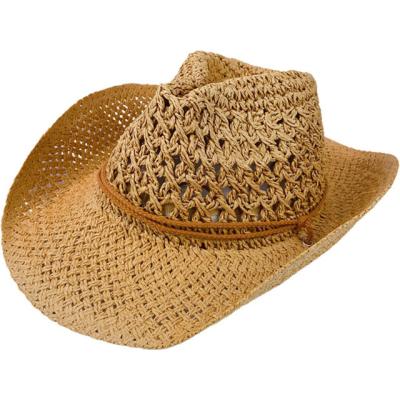 China Ethnic cowboy spray-painted outdoor Hat Straw Jazz Hat wide-brimmed image sunscreen beach hat men's and women's style for sale