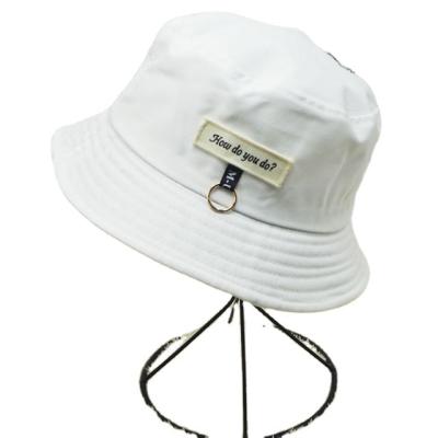 China 2022 Custom Cotton Wide Brim Bucket Hat Casual Couple Chic Bucket Hat Letter Label Bucket Hat for sale