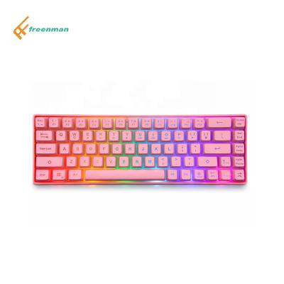 China Hot Selling ABS 60% Portable Gaming Keyboard Rainbow LED Backlight Custom Mini Gaming Keyboards For Gamer PC Computer Laptop for sale