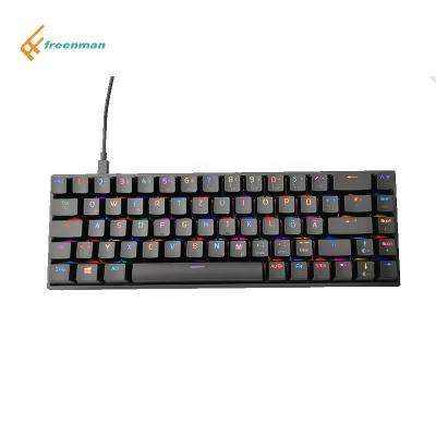 China ABS Freenman K68 Amazone hotsale gaming mechanical keyboard 60% 61keys 65% 68 keys keyboard with Gateron switch for sale