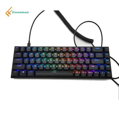 China ABS Mini Portable RGB Backlighting Keyboard 68Key Mechanical Ergonomic Multifunctional Waterproof for Gamer for sale