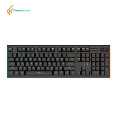 China Custom Anti-ghosting Freenman Keyboard Mechanical Switch Led Gaming Keyboard With Metal Panel And Roller for sale