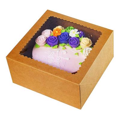 China Reasonable Price Kraft Paper Burger Box Custom Printed Bakery Cake Donut Paper Box Food Packaging Box With Window for sale