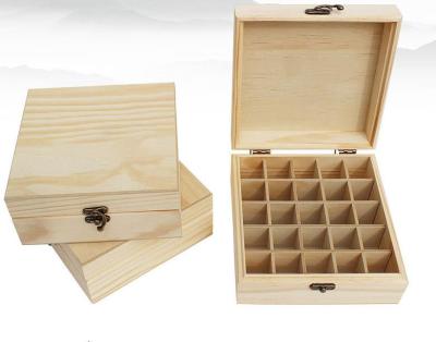 China Wooden Jewelry Storage Boxes Eco-Friendly Slots Sustainable Essential Oils Storage Wooden Box Of 25 for sale