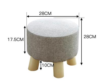 China Modern Wooden Round OEM Style Modern Bar Stool Beautiful Home Furniture Fabric Stool for sale