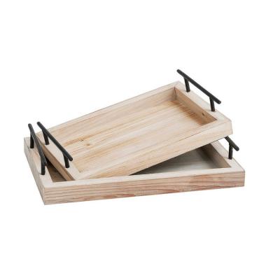 China Factory Stocked Hot Selling Eco - Friendly Unfinished Wood Stool Tray Eco - Friendly Solid Wood Color 2 Set for sale