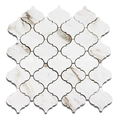 China Interior Luxury Glorious White Arabesque Mosaic Natural White Marble for sale